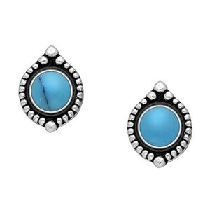 Dainty Sterling Silver & Turquoise Stud Earrings